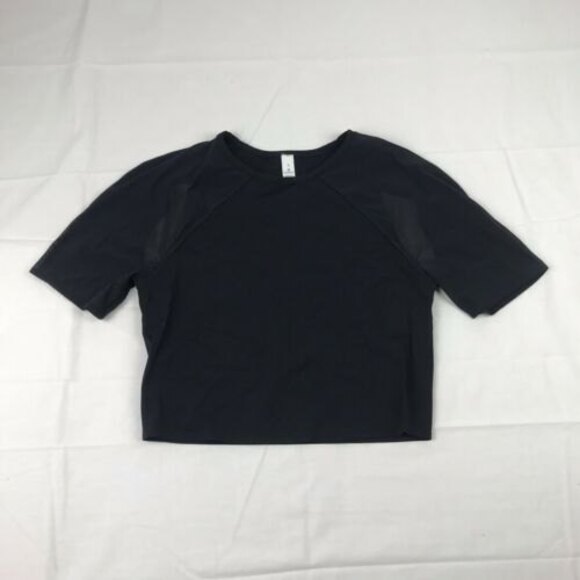 Lululemon Set Challenger Short Sleeve - Black /nulux size 6 Cutout Mesh‎ Align - Picture 1 of 8